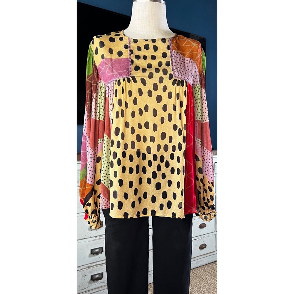 Anthropologie Miranda Abstract Blouse Top S - Picture 5 of 14